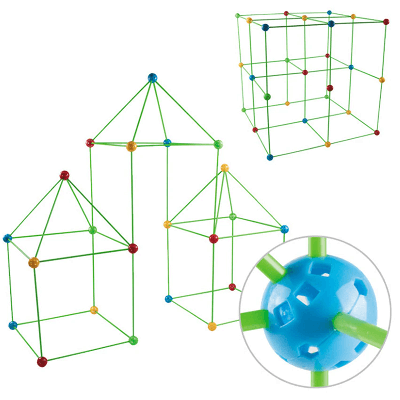 3D Lekhus | Byggsats med Pinnar DIY Gör Det Själv Lärande för Barn