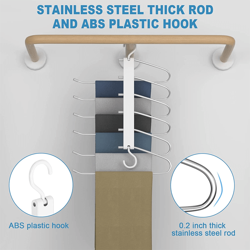 6-i-1 Klädhängare – Fällbar Byxhängare med Flera Lager