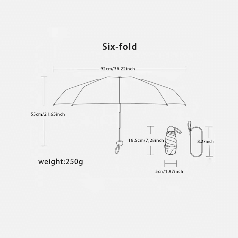 Kompakt Hopfällbart Paraply