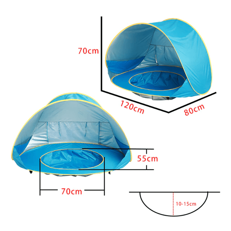 Pop-Up UV-Tält med pool Strandtält Soltält