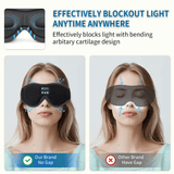 Uppladdningsbar Bluetooth Ögonmask med HD-högtalare - 3D Sovhörlurar med Autoavstängning | Trådlös Bluetooth 5.0, 10h Speltid, Tvättbar & Perfekt för Sidosovare