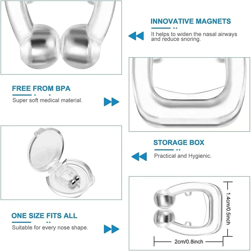 Anti-snarkande Magnetisk Silikon Näsklämma