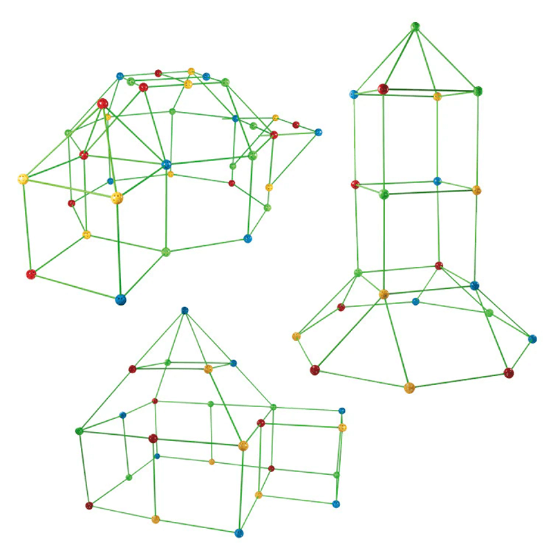 3D Lekhus | Byggsats med Pinnar DIY Gör Det Själv Lärande för Barn