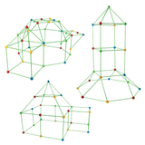 3D Lekhus | Byggsats med Pinnar DIY Gör Det Själv Lärande för Barn