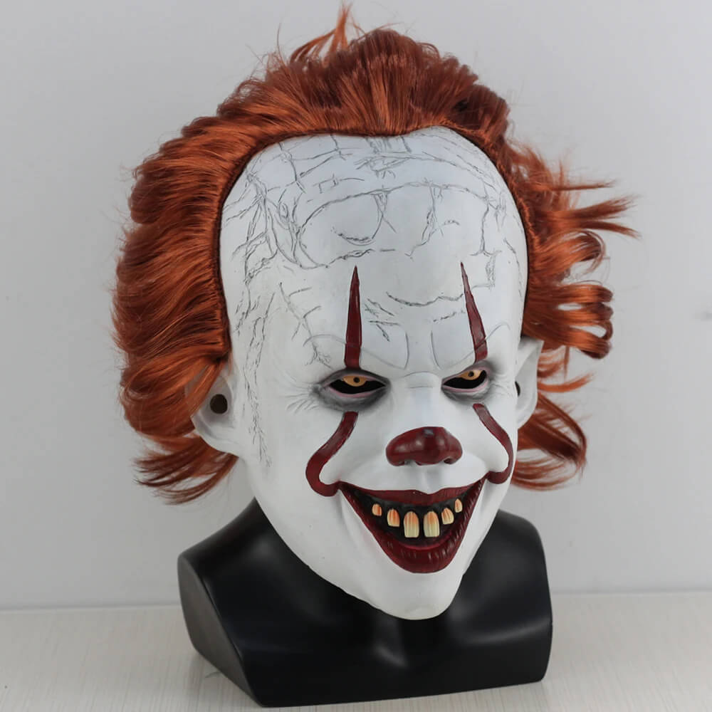 Halloween Pennywise Clownmask – Skräckinjagande Demonclown för Halloween och Karneval