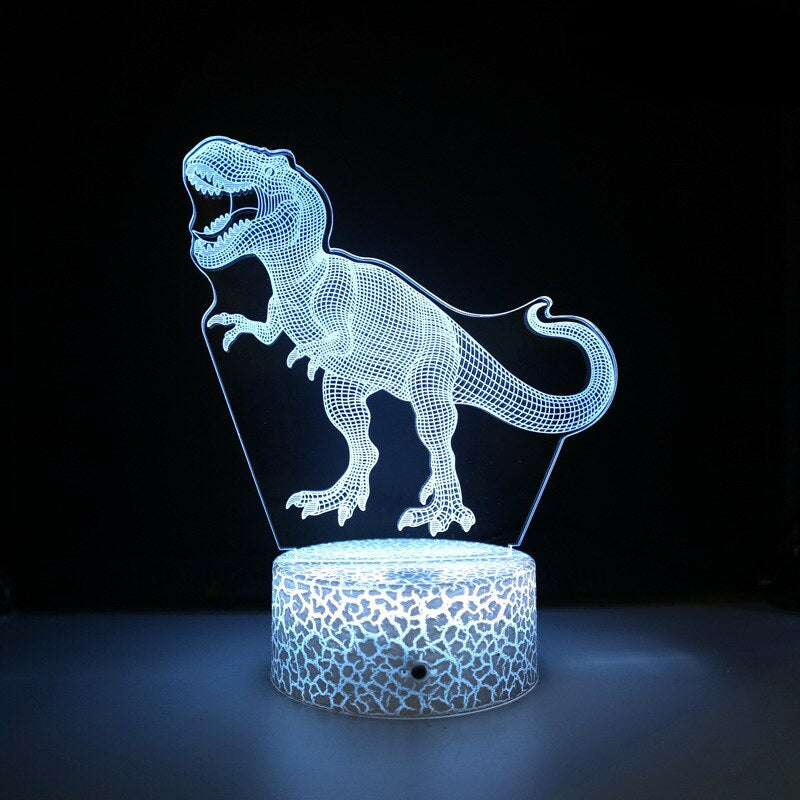 3D LED Lampa Dinosaurie