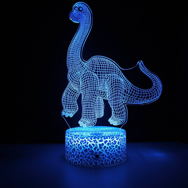 3D LED Lampa Dinosaurie